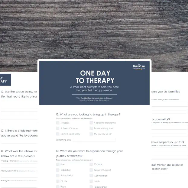 Free Therapy Worksheet by TheMindClan.com featured image