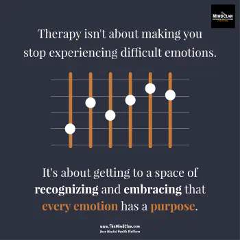 Therapy isn't about making you stop experiencing difficult emotions. | Image