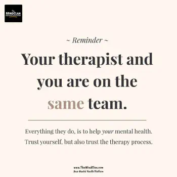 Reminder: Your Therapist And You Are On The Same Team. | Image